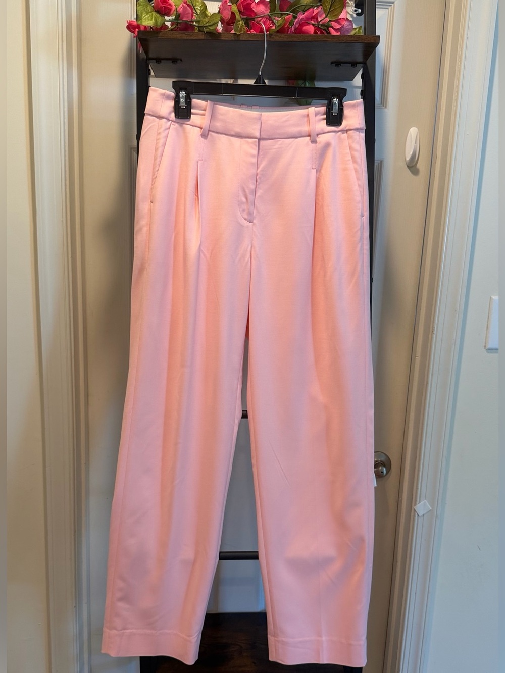J. Crew Soft Pink High-Rise Straight Trousers Office Wear Career Elegant Wear